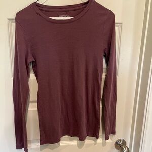 Merona Long Sleeve Top - Rich Burgundy